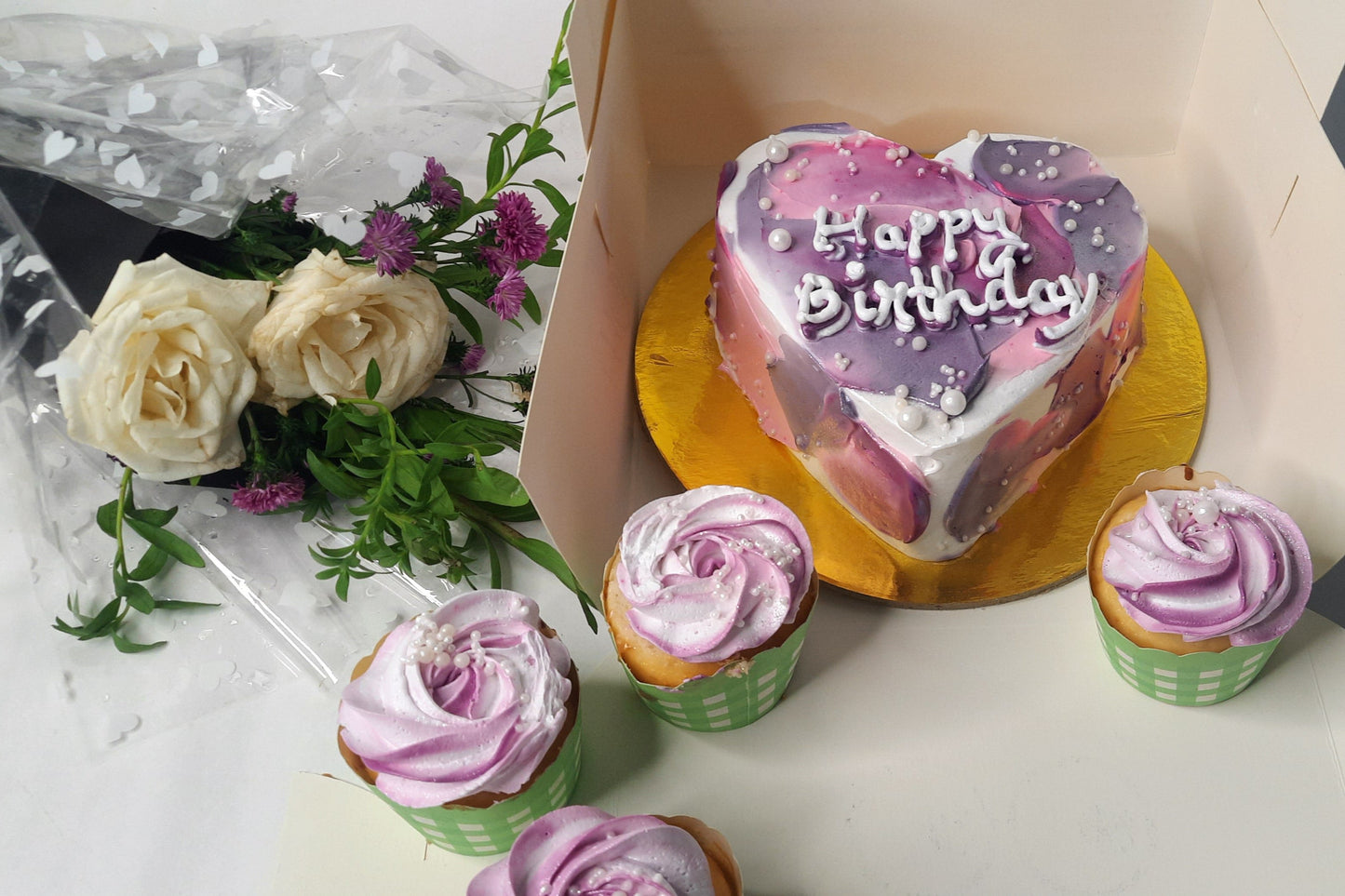 Heart Shape Birthday Cake Combo